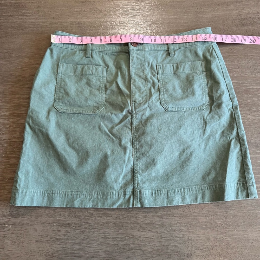 J. Crew Green Denim Mini Skirt Boho 8 - Picture 10 of 11